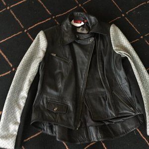 NWT G.I.L.I. black leather moto jacket Size 16.  Never worn.